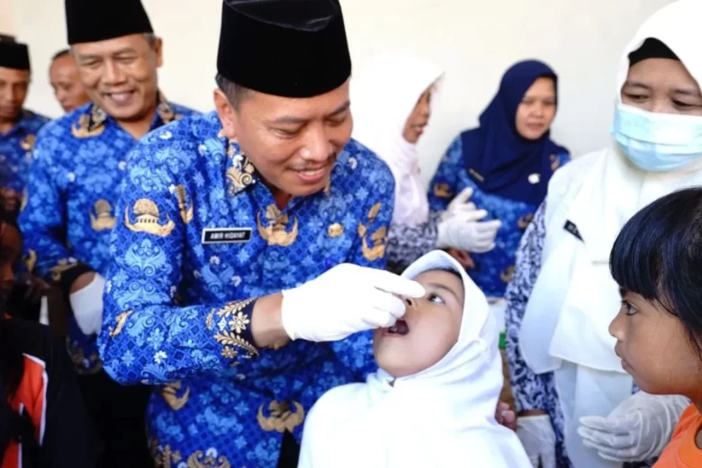 Pemkab Banyuwangi gelar Sub Pekan Imunisasi Nasional (PIN) Polio putaran 2, Rabu (19/2/2024).(blok-a.com/Kuryanto)