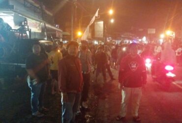 Caption : berujung kericuhan, Polsek Cluring bubarkan acara kuntulan/terbangan di pertigaan Desa Benculuk, Kecamatan Cluring, Banyuwangi, Minggu (31/3/1024)(dokumen dari Polsek Cluring untuk blok-a.com).