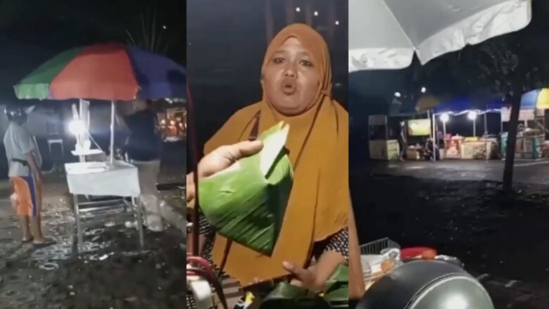 Tangkapan layar video para pelaku UMKM yang mengeluhkan dagangannya sepi setelah dipindah ke area Gedung Wanita Banyuwangi.