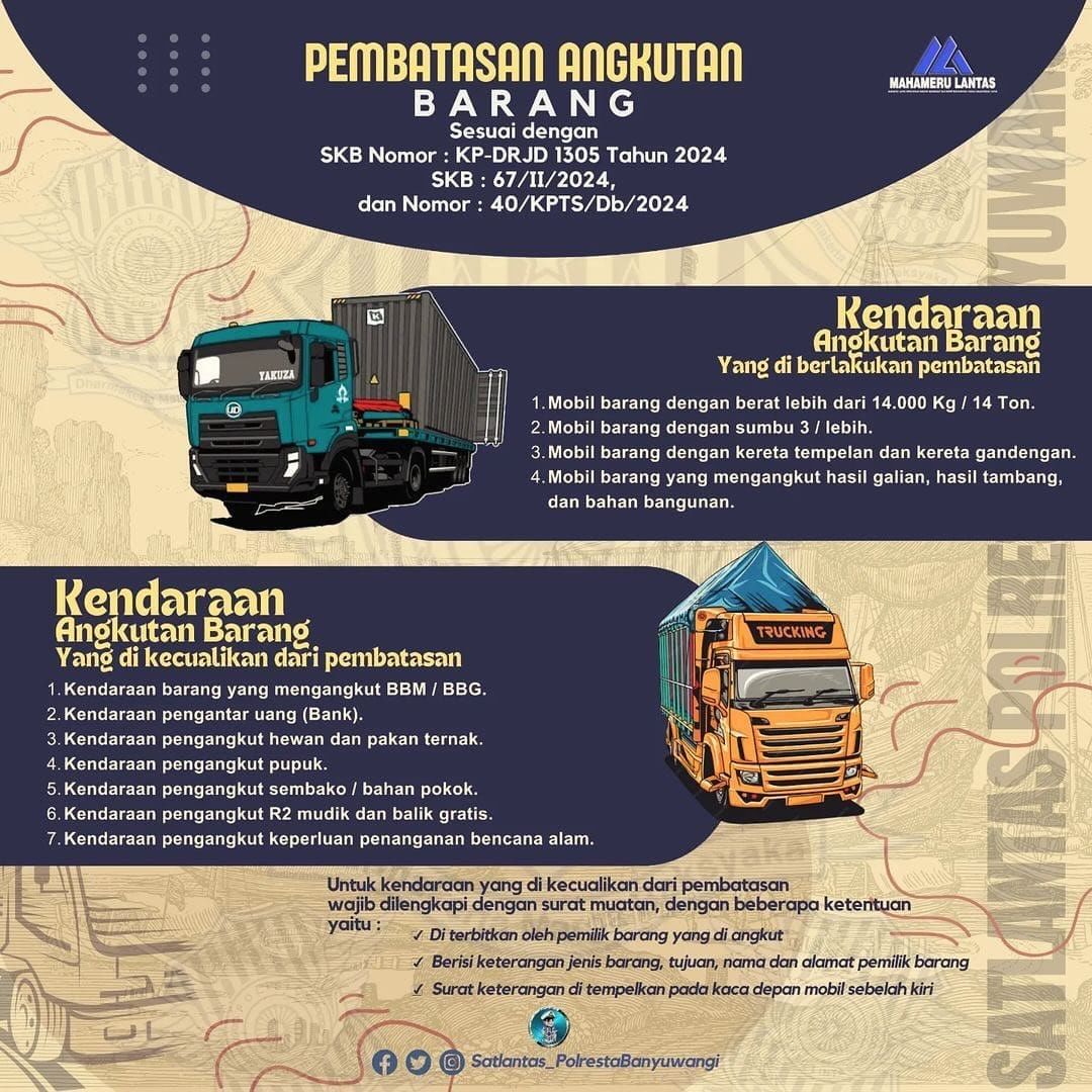 Pemerintah melalui Dishub memberlakukan pengaturan lalu lintas Jalan dan Penyeberangan. 