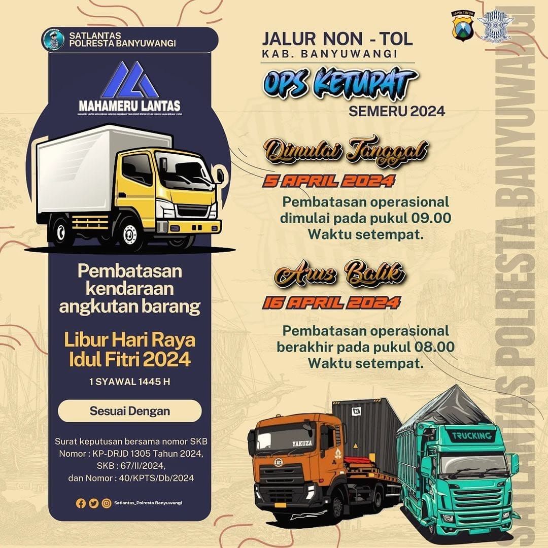 Pemerintah melalui Dishub memberlakukan pengaturan lalu lintas Jalan dan Penyeberangan. 