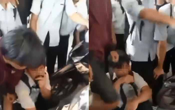 Tangkapan layar video dugaan aksi perundungan di SMPN 2 Kalipuro.(blok-a.com/Kuryanto)