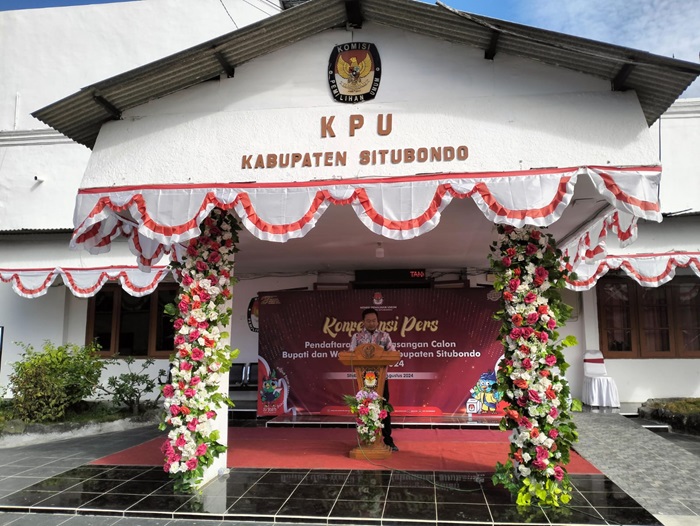 Suasana Kantor KPU Kabupaten Situbondo tampak sepi di hari kedua pendaftaran pencalonan Bupati dan Wakil Bupati Kabupaten Situbondo 2024. (mam)