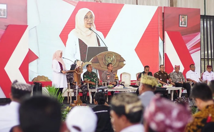 Pemkab Banyuwangi gelar Rakor Tiga Pilar di Lapangan Tennis Indoor GOR Tawang Alun, Rabu (7/8/2024).(dok. Humas Pemkab Banyuwangi)