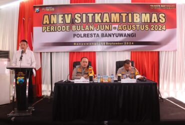 Polresta Banyuwangi gelar Anev Sitkamtibmas Bulan Juni-Agustus 2024, di Polsek Banyuwangi, Kamis (19/9/2024).(blok-a.com/Kuryanto)