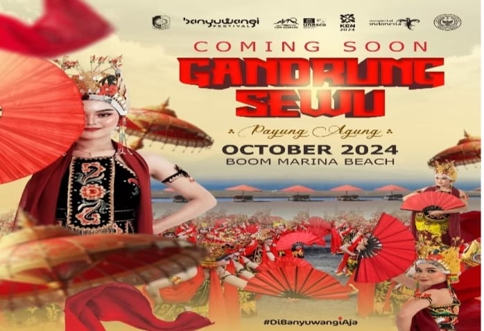 Caption : Gandrung Sewu Festival 2024. (foto: Dok Twitter DIHUB BANYUWANGI@dishub_bwi)