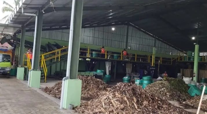 TPS3R yang berada di Desa Sumberberas Kecamatan Muncar.(blok-a.com/Kuryanto)