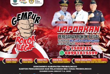 Kampanye Gempur Rokok Ilegal Pemkab dan Bea Cukai Probolinggo.