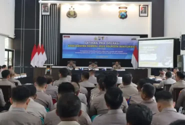 Caption : Polresta Banyuwangi menggelar Latpraops Keselamatan Semeru 2026, Rabu (28/1/2026)(blok-a.com/Kuryanto)