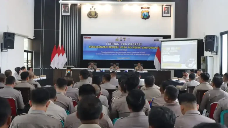 Caption : Polresta Banyuwangi menggelar Latpraops Keselamatan Semeru 2026, Rabu (28/1/2026)(blok-a.com/Kuryanto)
