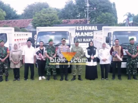 Kodim dan Pemkab Banyuwangi saat salurkan 18 Armada ke Koperasi Merah Putih yang sudah siap, Rabu (22/4/2026) (foto: Blok-a.com/Kuryanto).