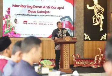 Wakasatgas Direktorat Pembinaan Peran Serta Masyarakat KPK, Andhika Widiarto saat memberikan sambutan di Desa Sukojati (foto: Istimewa)