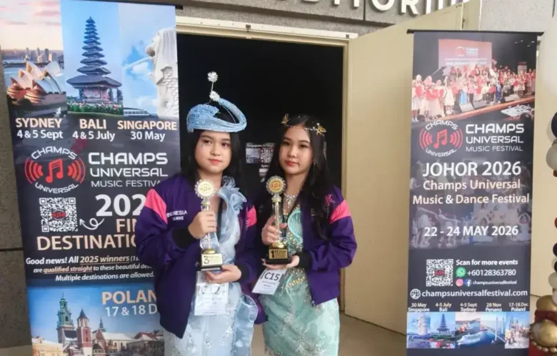 Cherie dan Vivianne Wangsa Harumkan Indonesia di Ajang Musik Internasional Johor 2026 (foto: istimewa)