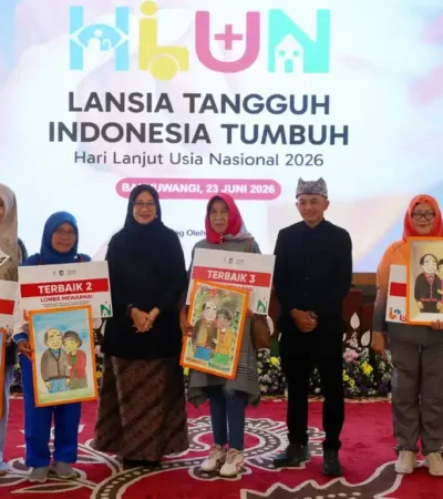 Momentum memperingati Hari Lanjut Usia Nasional (HLUN) 2026, Bupati Banyuwangi Ipuk Fiestiandani berkomitmen tingkatkan kualitas hidup lansia, Selasa (23/6/2026) (foto: istimewa)