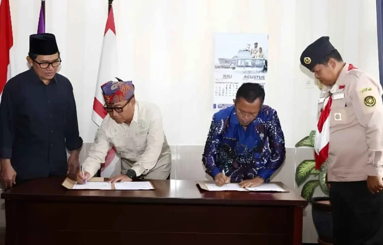 BNNK Banyuwangi dan Kwarcab Pramuka perkuat Saka Pramuka anti narkoba (foto: istimewa)