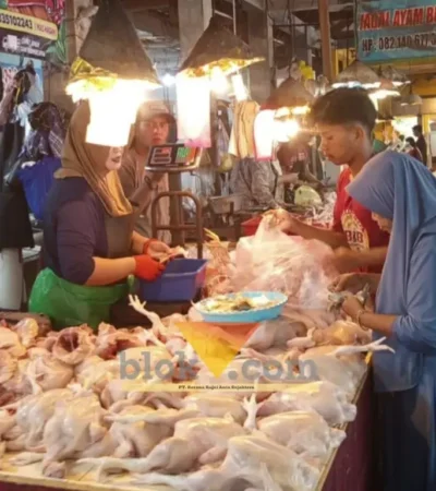 Harga ayam potong di Pasar Tradisional Banyuwangi tembus Rp40.000/kg, Kamis (20/08/2026) (foto: blok-a.com/Kuryanto)