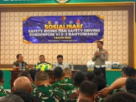 Gelar kegiatan Sosialisasi Safety Riding dan Savety Driving yang bertempat di Makodim 0825 Banyuwangi, Rabu (16/09/2026) (Foto: dok Satlantas Bwi untuk blok-a com).
