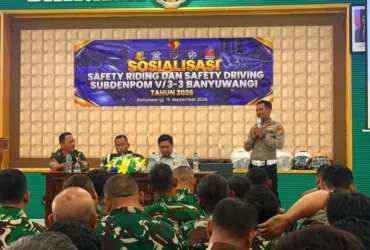 Gelar kegiatan Sosialisasi Safety Riding dan Savety Driving yang bertempat di Makodim 0825 Banyuwangi, Rabu (16/09/2026) (Foto: dok Satlantas Bwi untuk blok-a com).