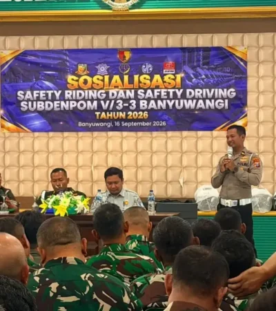 Gelar kegiatan Sosialisasi Safety Riding dan Savety Driving yang bertempat di Makodim 0825 Banyuwangi, Rabu (16/09/2026) (Foto: dok Satlantas Bwi untuk blok-a com).