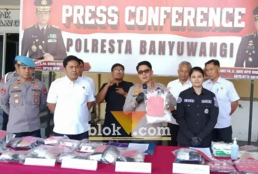 Kapolresta Banyuwangi, Kombes Pol Rofiq Ripto Himawan memberikan keterangan pers hasil Operasi Tumpas Semeru 2026, Selasa (01/09/2026) (foto: blok-com.com/Kuryanto)