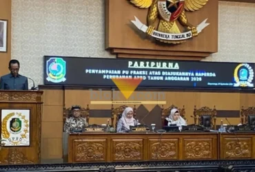 Drs. H. Suprayogin juru bicara Fraksi Gerindra DPRD Banyuwangi PU dalam Rapat Paripurna, Jumat (25/09/2026)(blok-a com/Kuryanto).