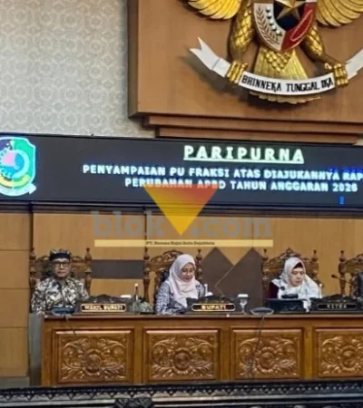 Drs. H. Suprayogin juru bicara Fraksi Gerindra DPRD Banyuwangi PU dalam Rapat Paripurna, Jumat (25/09/2026)(blok-a com/Kuryanto).