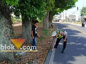 Polisi saat lakukan olah TKP di lokasi dua kecelakaan di dua tempat berbeda yang terjadi di Banyuwangi, Kamis-Jumat (15-16/10/2026)(blok-a com/Kuryanto).